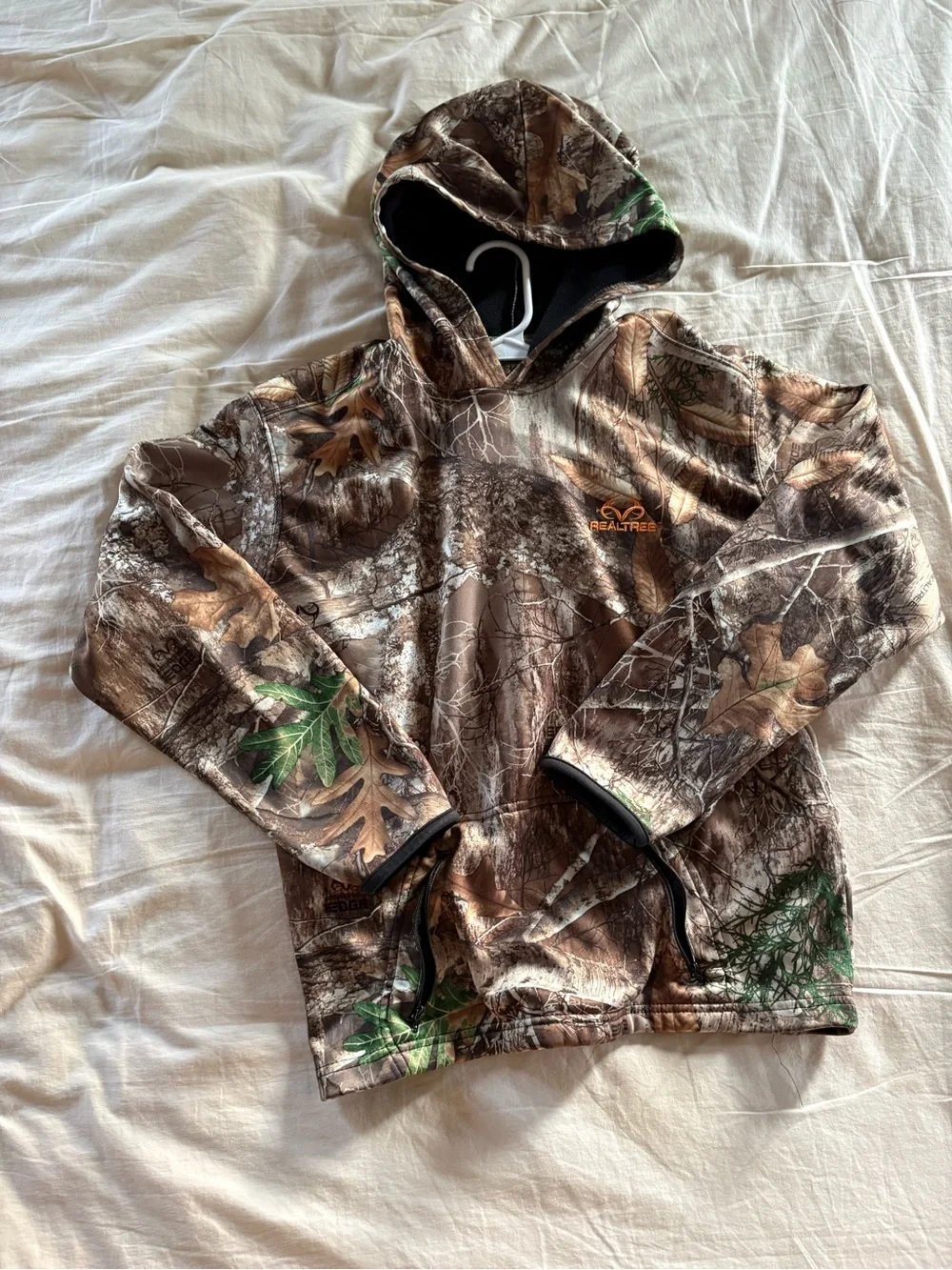 Realtree Kids Camo Hooded Pullover Jacket - Brown & Green